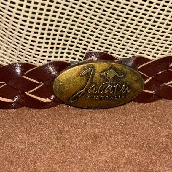 Jacaru Australia "Summer Breeze" Leather/Suede/Mesh Wide-Brim Hat Size Med/Large - Picture 5 of 8